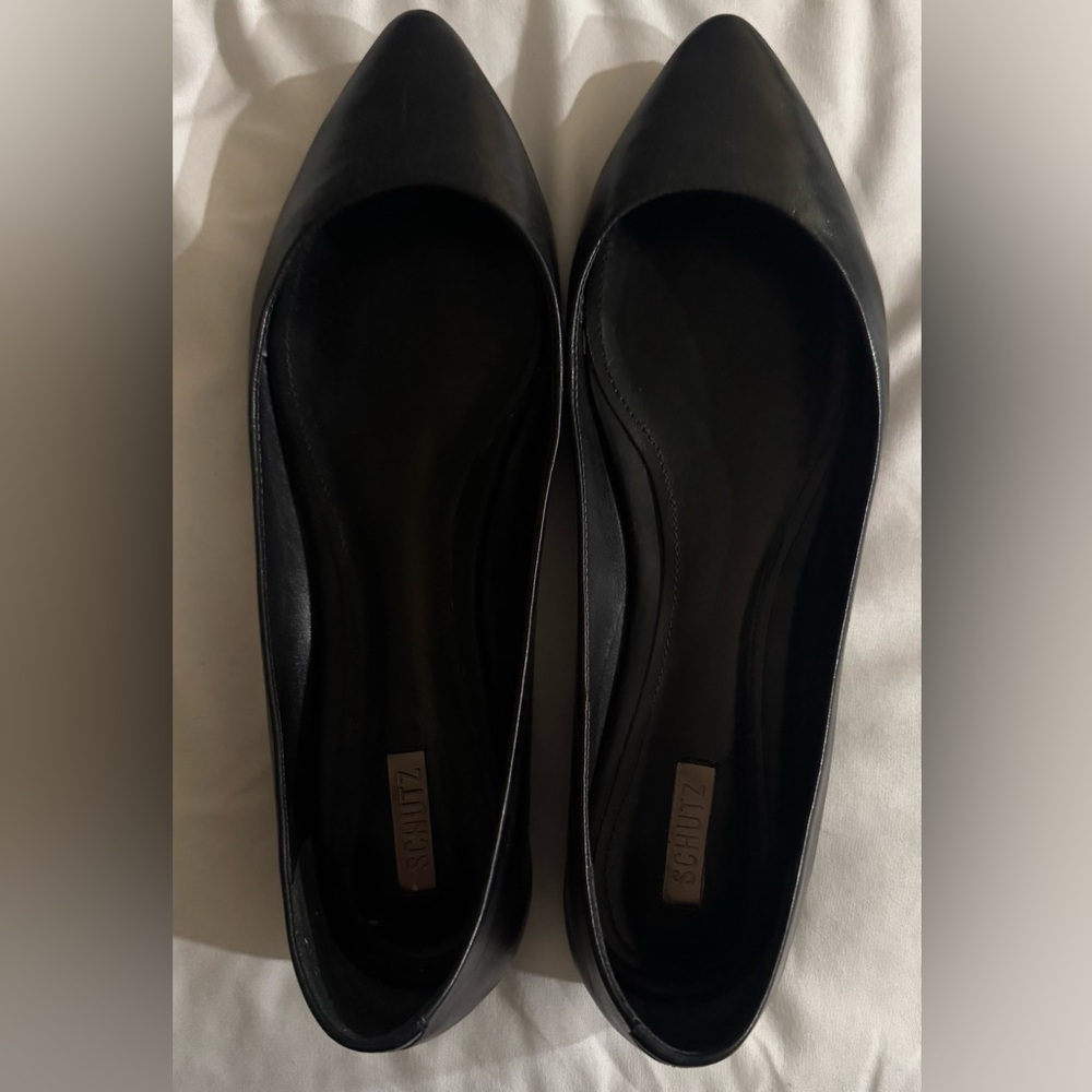 Schutz Flat Shoes, Size 8.5, Black